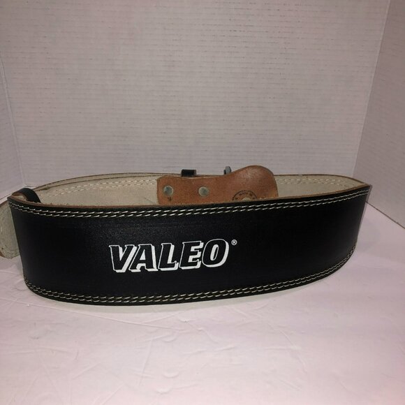 Valeo Weight Lifting Belt Leather Black Sz Large Adjustable Padding Back Support - Picture 6 of 6